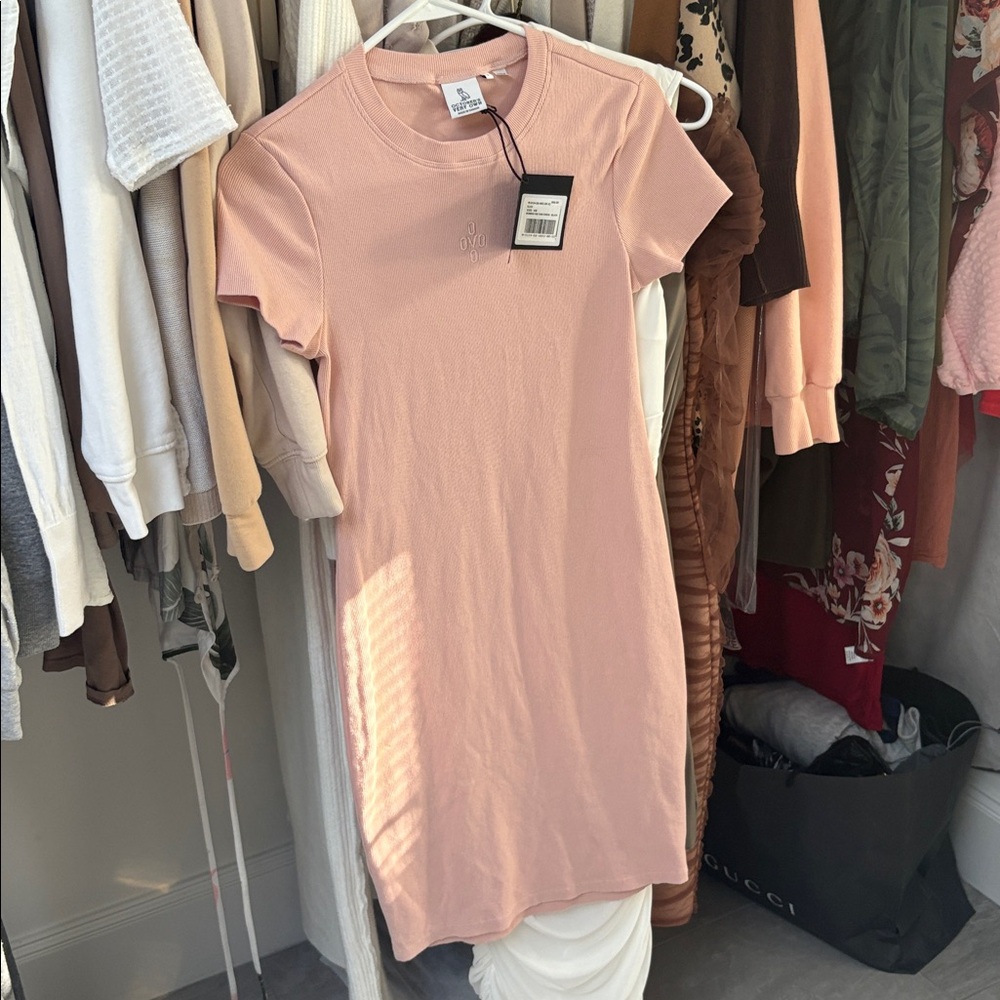 Elegant Blush Pink Midi Dress